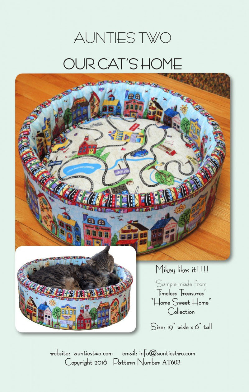 Auntie's Two Our Cat's Home Cat Bed Sewing Pattern