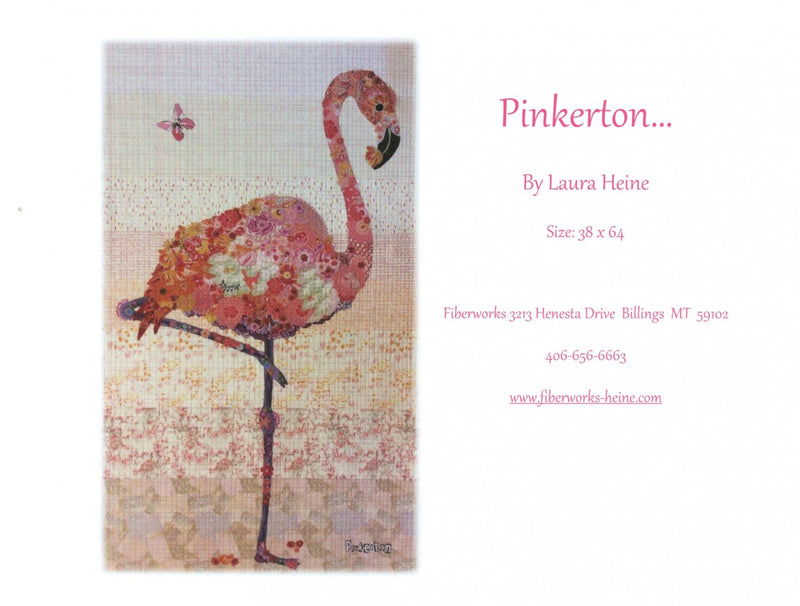 Pinkerton Flamingo Collage Wall Hanging Quilt Pattern by Fiberworks