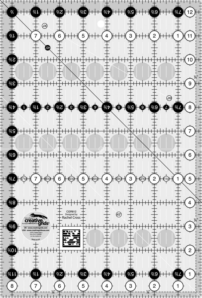 Creative Grids Quilting Ruler 8.5 x 12.5 inches