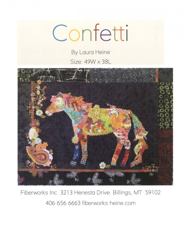 Confetti Horse Collage Wall Hanging Quilt Pattern by Fiberworks