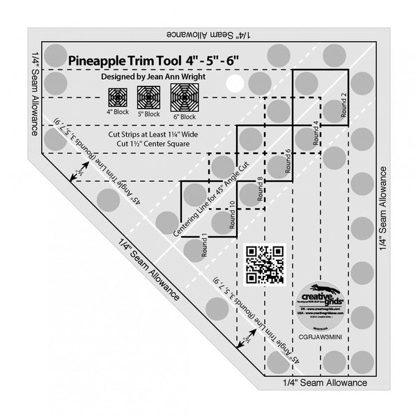 Creative Grids Mini Pineapple Trim Tool for 4, 5 and 6 Inch Blocks