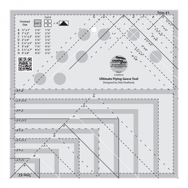 Creative Grids Ultimate Flying Geese Quilting Ruler Template Tool