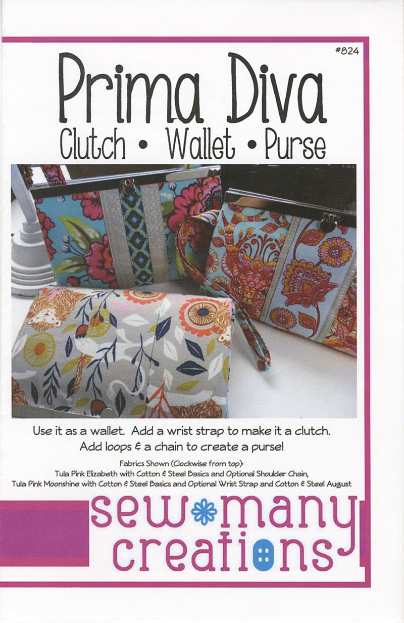 Sew Many Creations Prima Diva Frame Wallet Clutch Pattern