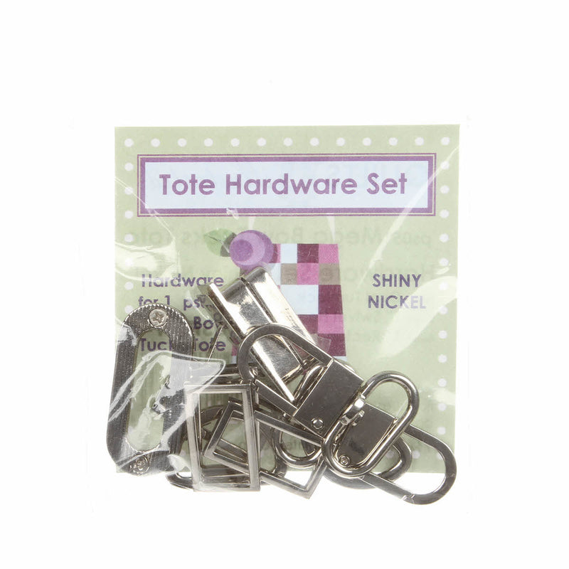 Quilts Illustrated Mega Bow Tucks Tote Hardware Set Shiny Nickel Finish