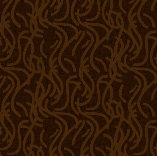 StudioE Noodle Doodle 108" Wide Quilt Fabric Brown Style 3209/38