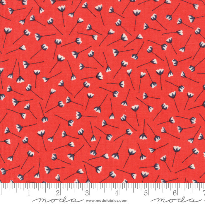 Moda The Front Porch Quilt Fabric Florets Style 37542/16 Pomegranate