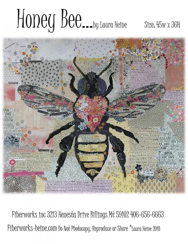 Honey Bee Collage Wall Hanging Quilt Pattern by Fiberworks