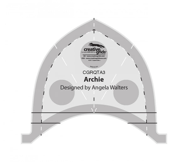 Creative Grids Archie by Angela Walters 1/4" Thick Machine Quilting Ruler