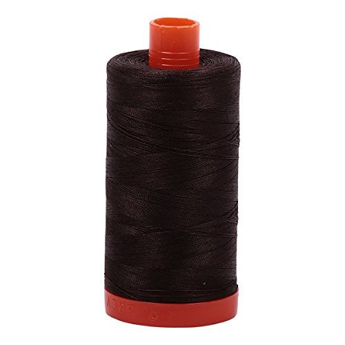 Aurifil Mako Cotton Thread 50 Weight 1422 Yard Spool Color 1130 Very Dark Bark