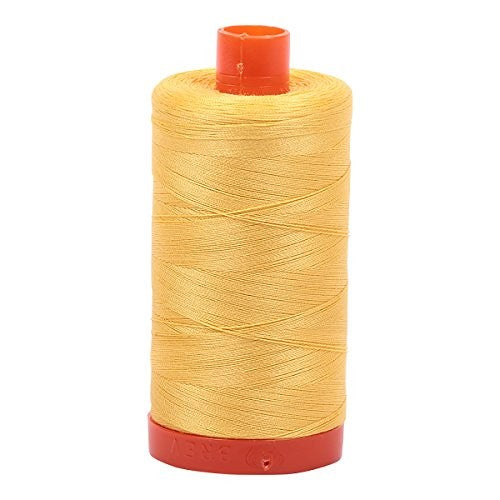Aurifil Mako Cotton Thread 50 Weight 1422 Yard Spool Color 1135 Pale Yellow