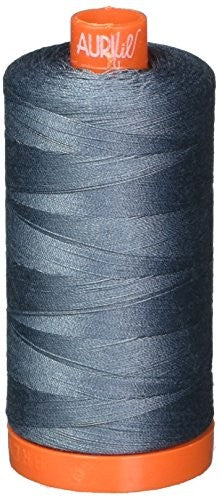 Aurifil Mako Cotton Thread 50 Weight 1422 Yard Spool Color 1246 Dark Grey