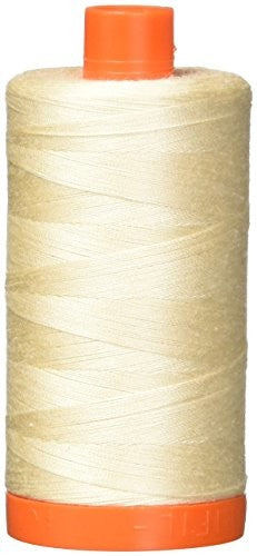 Aurifil Mako Cotton Thread 50 Weight 1422 Yard Spool Color 2000 Light Sand