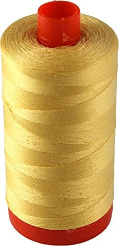Aurifil Mako Cotton Thread 50 Weight 1422 Yard Spool Color 2130 Butter