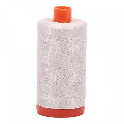 Aurifil Mako Cotton Thread 50 Weight 1422 Yard Spool Color 2309 Silver White