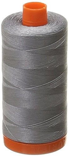 Aurifil Mako Cotton Thread 50 Weight 1422 Yard Spool Color 2605 Grey