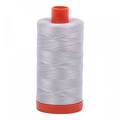 Aurifil Mako Cotton Thread 50 Weight 1422 Yard Spool Color 2615 Aluminum