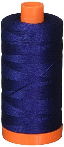 Aurifil Mako Cotton Thread 50 Weight 1422 Yard Spool Color 2784 Dark Navy