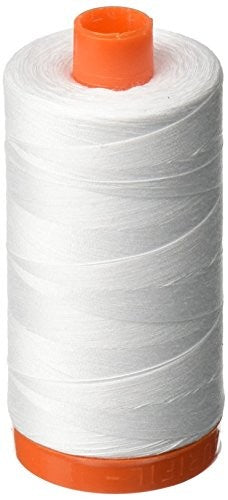 Aurifil Mako Cotton Thread 50 Weight 1422 Yard Spool Color 2024 White
