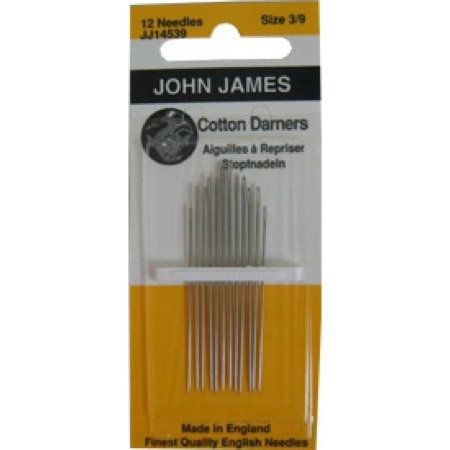 John James Cotton Darners Sewing Needles Size 3/9 Package of 12