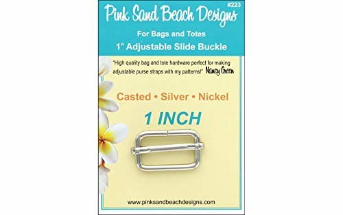 Pink Sand Beach 1" Silver Nickel Adjustable Slide Buckle Purse Strap Slider