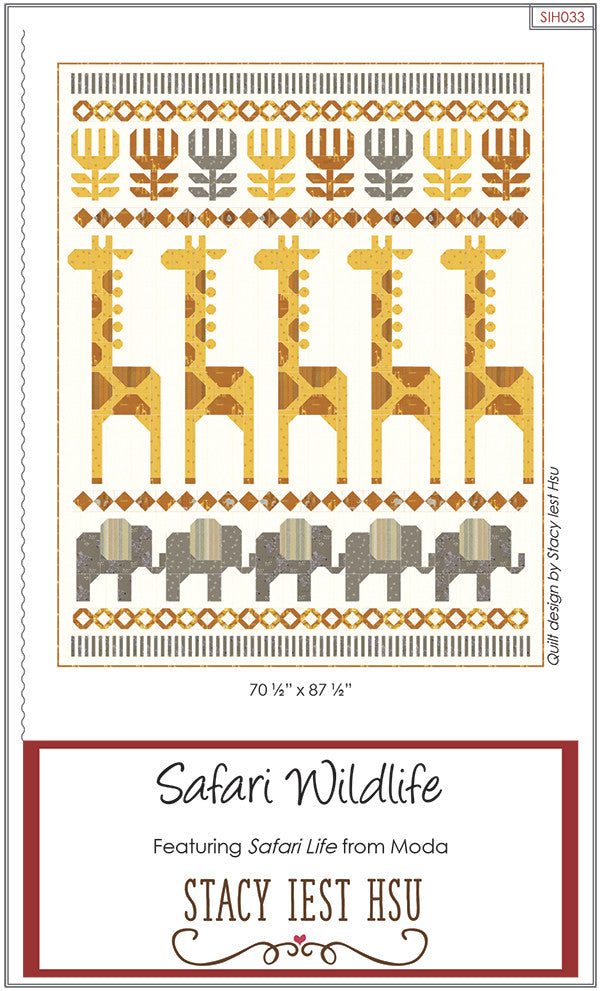 Safari Wildlife Quilt Pattern by Stacy Iest Hsu SIH033