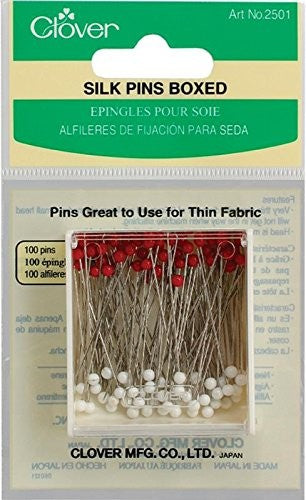 Clover Glass Head Silk Pins, 100 Per Pack Style 2501