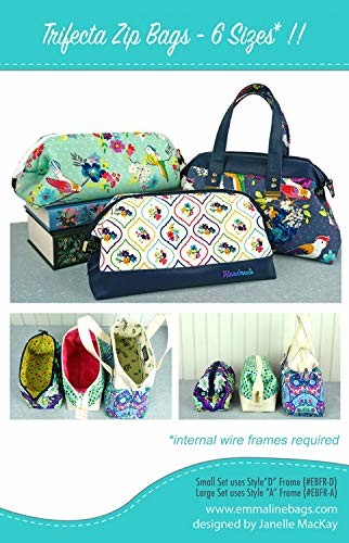 Emmaline Bags Trifecta Zip Bags Pattern in 6 Sizes