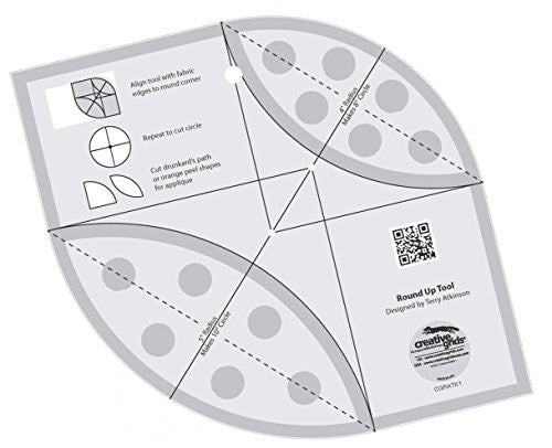 Creative Grids Round Up Tool for Quilting Rounded Corners Template Ruler CGRATK1