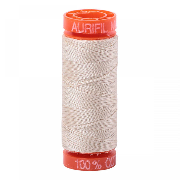 Aurifil Mako Cotton Thread 50 Weight 220 Yard Spool Color 2310 Light Beige