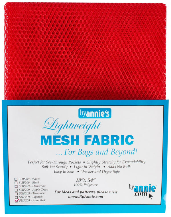 By Annie Mesh Fabric Lightweight 18" by 54" Atom Red