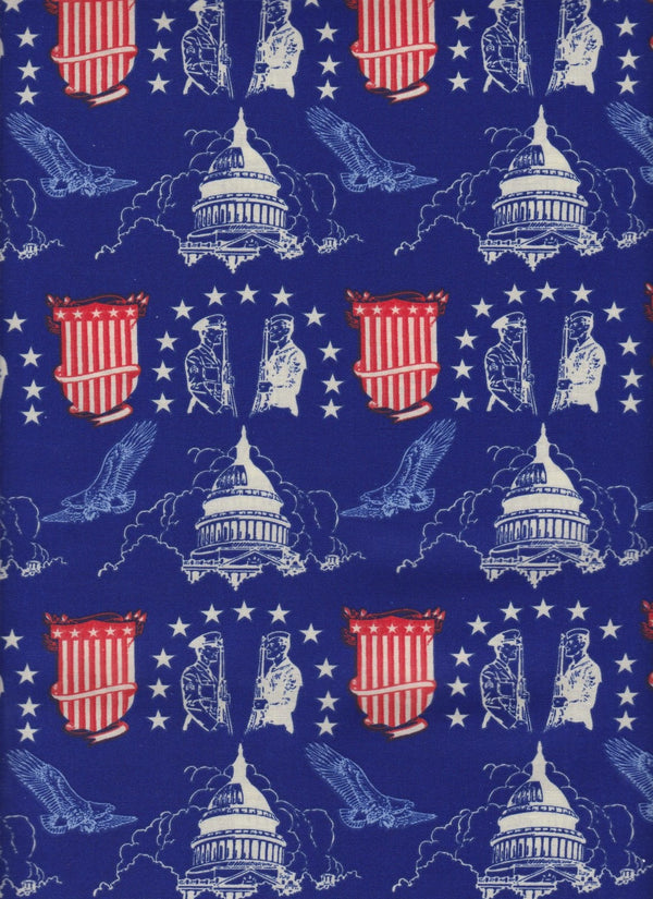 Made in the USA RWB Quilt Fabric The US Capitol Building Style 49535