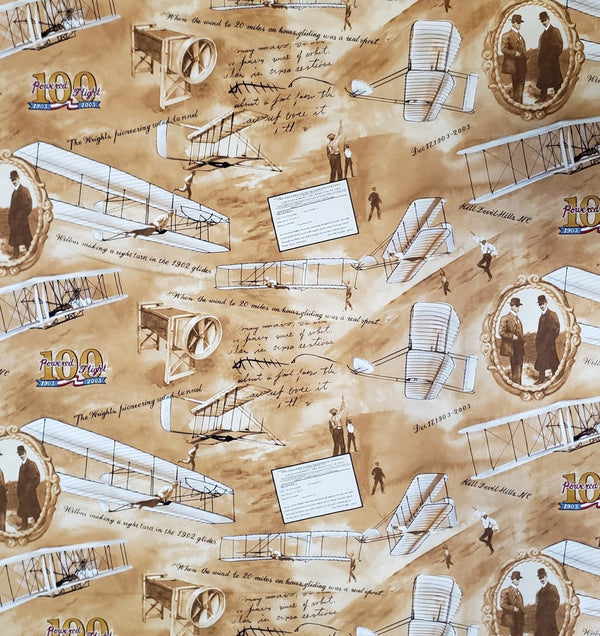 Famous Names 60" Wide Quilt Fabric Tan Style 4242TAN