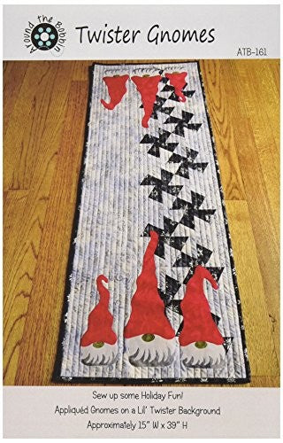 Around The Bobbin Twister Gnomes Table Runner Quilt Pattern
