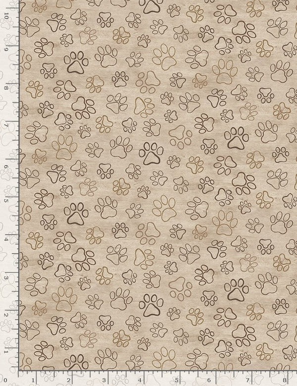 Timeless Treasures Quilt Fabric Paw Prints Style C8553 Natural Tan