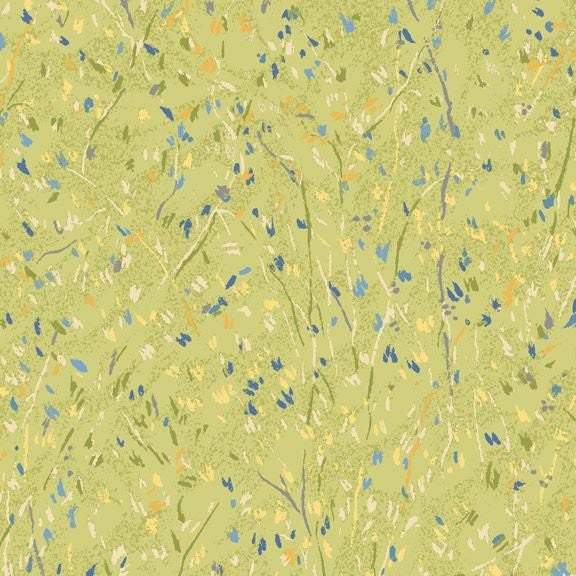 Laura Berringer Yellow Sky Quilt Fabric Fields Fabric Style R2130 Light Green