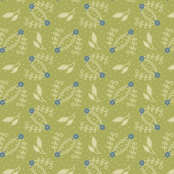 Laura Berringer Yellow Sky Quilt Fabric Twosome Fabric Style R2134 Green