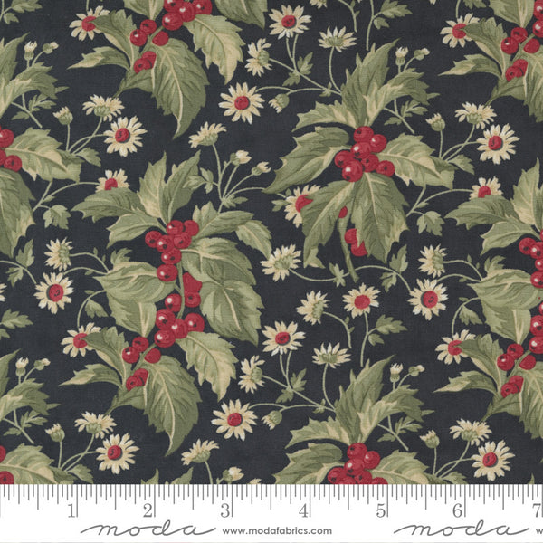 3 Sisters Poinsettia Plaza Holly Berry Quilt Fabric Style 44291/15 Ebony