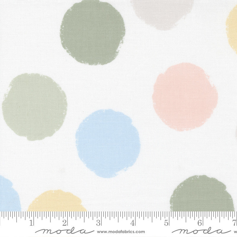 Moda D Is For Dream Large Polka Dot Quilt Fabric Style 25128/11 White Multi