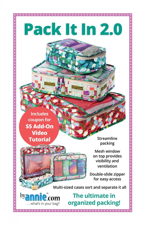 Pack It In 2.0 Travel Cases Sewing Pattern By Annie Multi Sizes