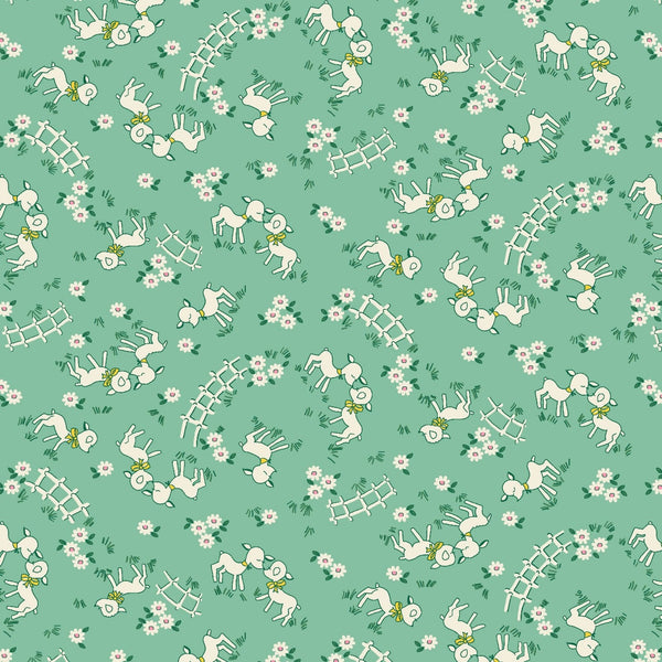 Nana Mae VI 30's Reproduction Quilt Fabric Sheep Style 362-66 Green