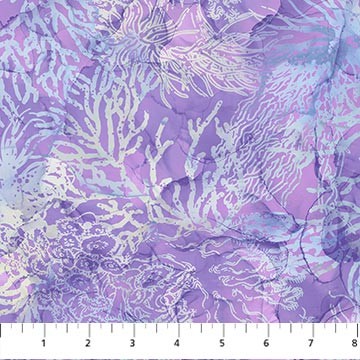 Northcott Whale Song Quilt Fabric Coral Style DP24984-82 Lavender