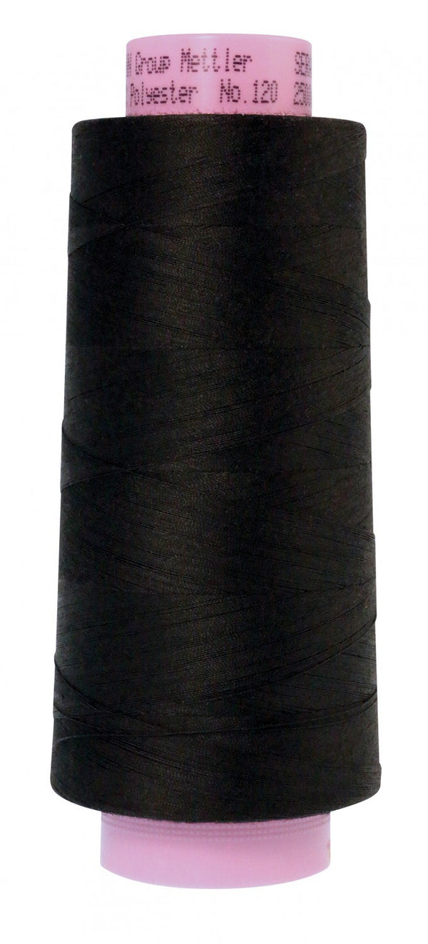 METTLER Seracor Polyester Serger Thread 50 Weight 2743 Yards Color 4000 Black