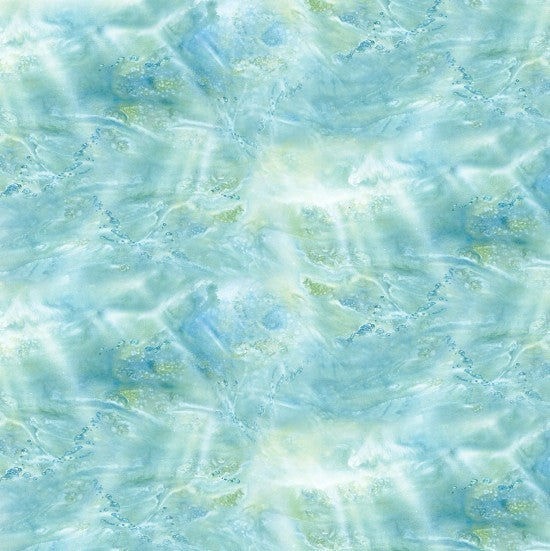 Elizabeth's Studio Quilt Fabric Iridescent Water Style 20003 Aqua