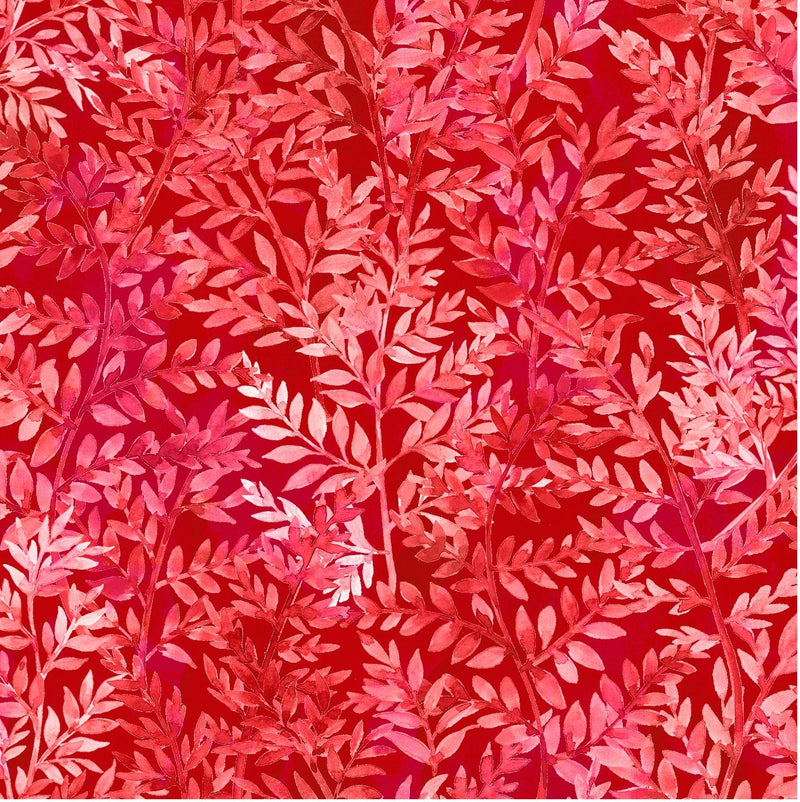 Oasis Fabrics Mystic Mixers Leaf Texture Quilt Fabric Style 59-64914 Red