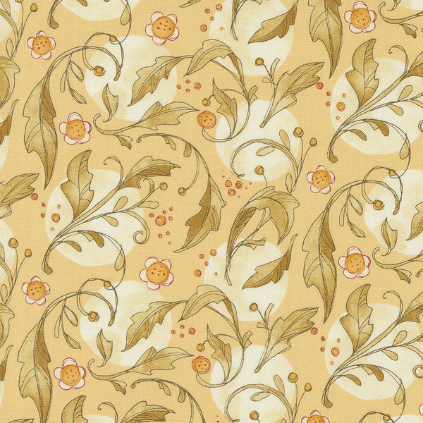 Robin Pickens Forest Frolic Quilt Fabric Swirly Leaves Style 48741-13 Butterscotch