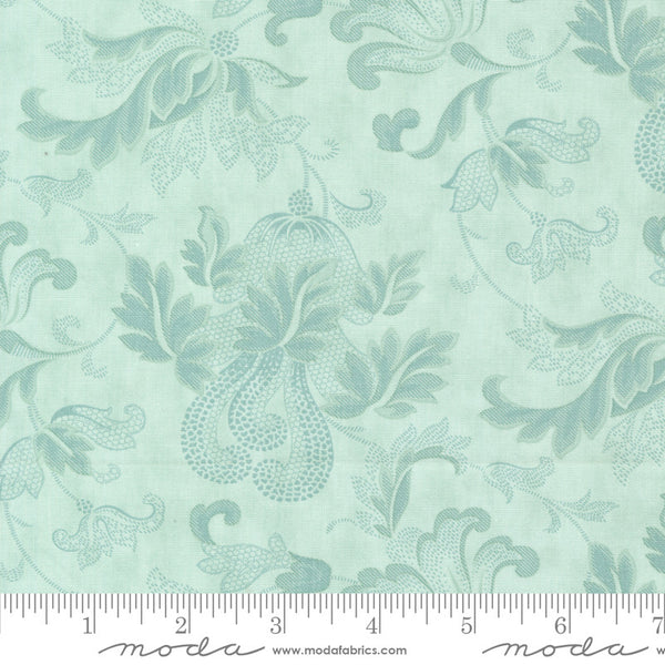 Moda Collections Etchings Quilt Fabric Friendly Flourish Style 44335/12 Aqua