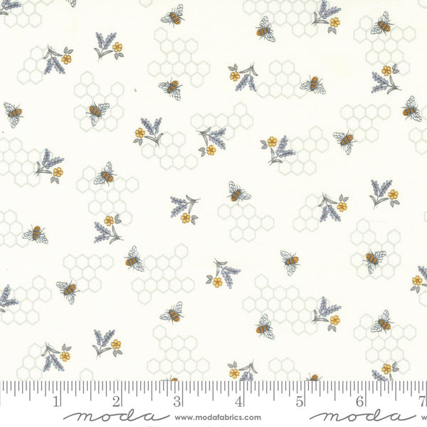 Moda Honey & Lavender Quilt Fabric Bees & Lavender Style 56087/11 Milk