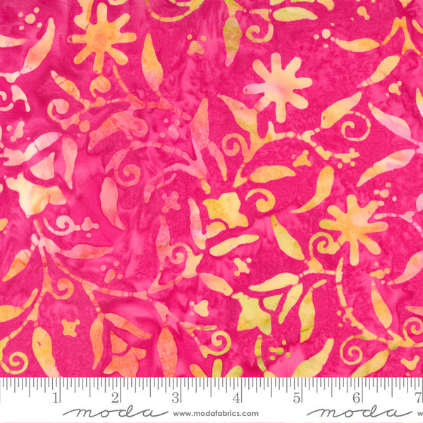 Moda Chroma Batiks Quilt Fabric Sunset Floral Style 4366/11 Fuchsia