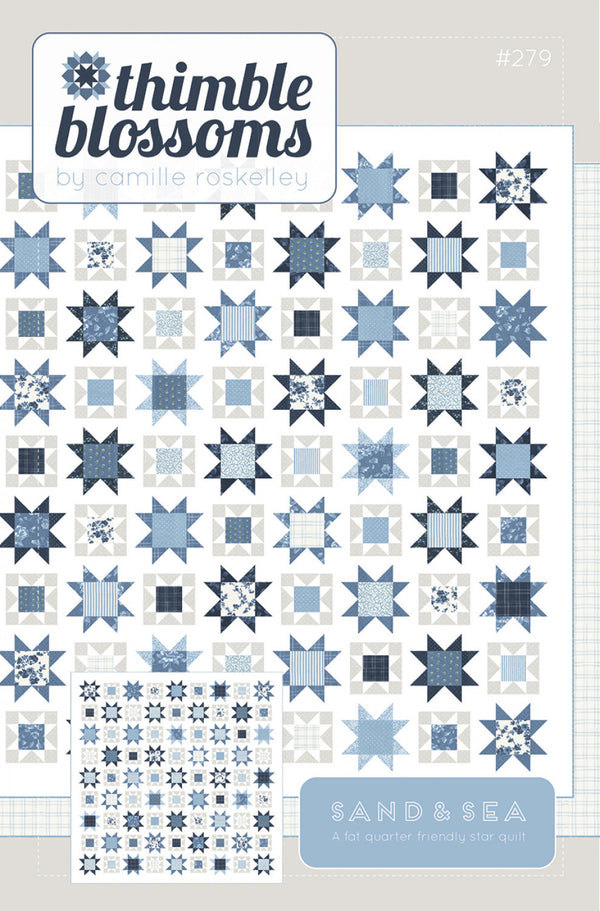 Sand & Sea Fat Quarter Friendly Star Quilt Pattern by Thimble Blossoms