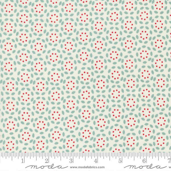 Moda Sweetwater Vintage Quilt Fabric Petals Style 55655/25 Cream Aqua